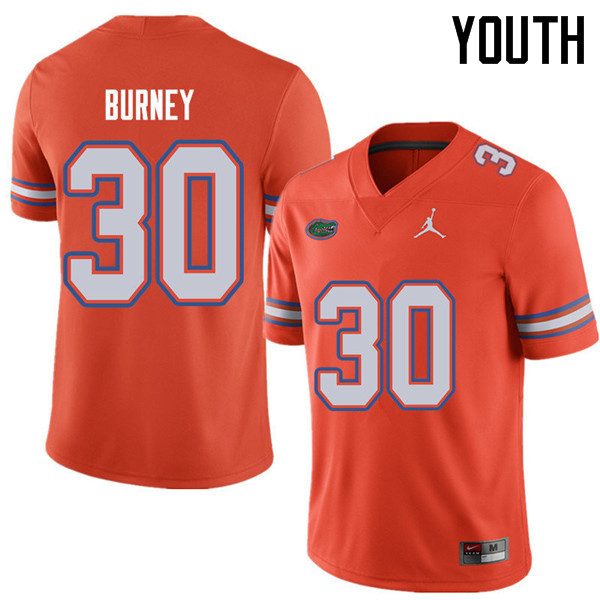 Jordan Brand Youth #30 Amari Burney Florida Gators College Football Jerseys Sale-Orange - Click Image to Close